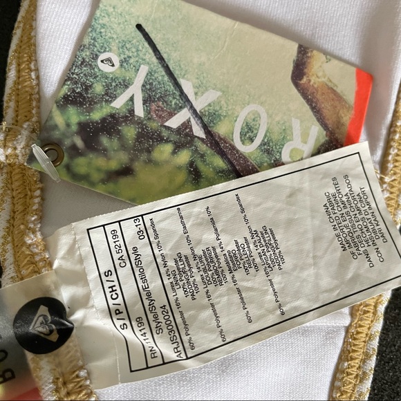 NWT Roxy white and gold bikini top size small - Picture 12 of 13